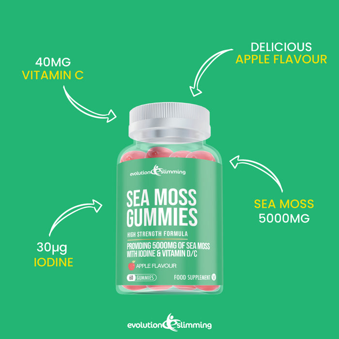 Sea Moss Gummies with Iodine, Vitamin C & Vitamin D -  Anti-Inflammatory & Immunity Support