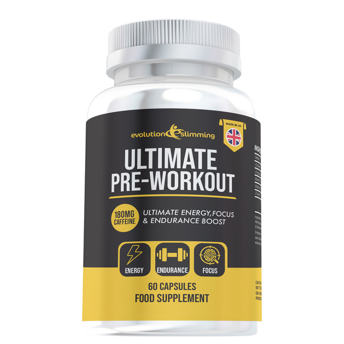 Ultimate Pre Workout Capsules - Energy, Endurance & Focus Boost - 60 Servings